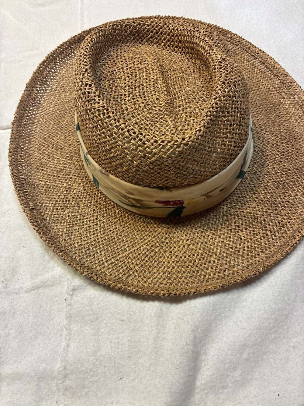 Summer Club Australia Woven Straw Fedora Sun Hat with Floral Band